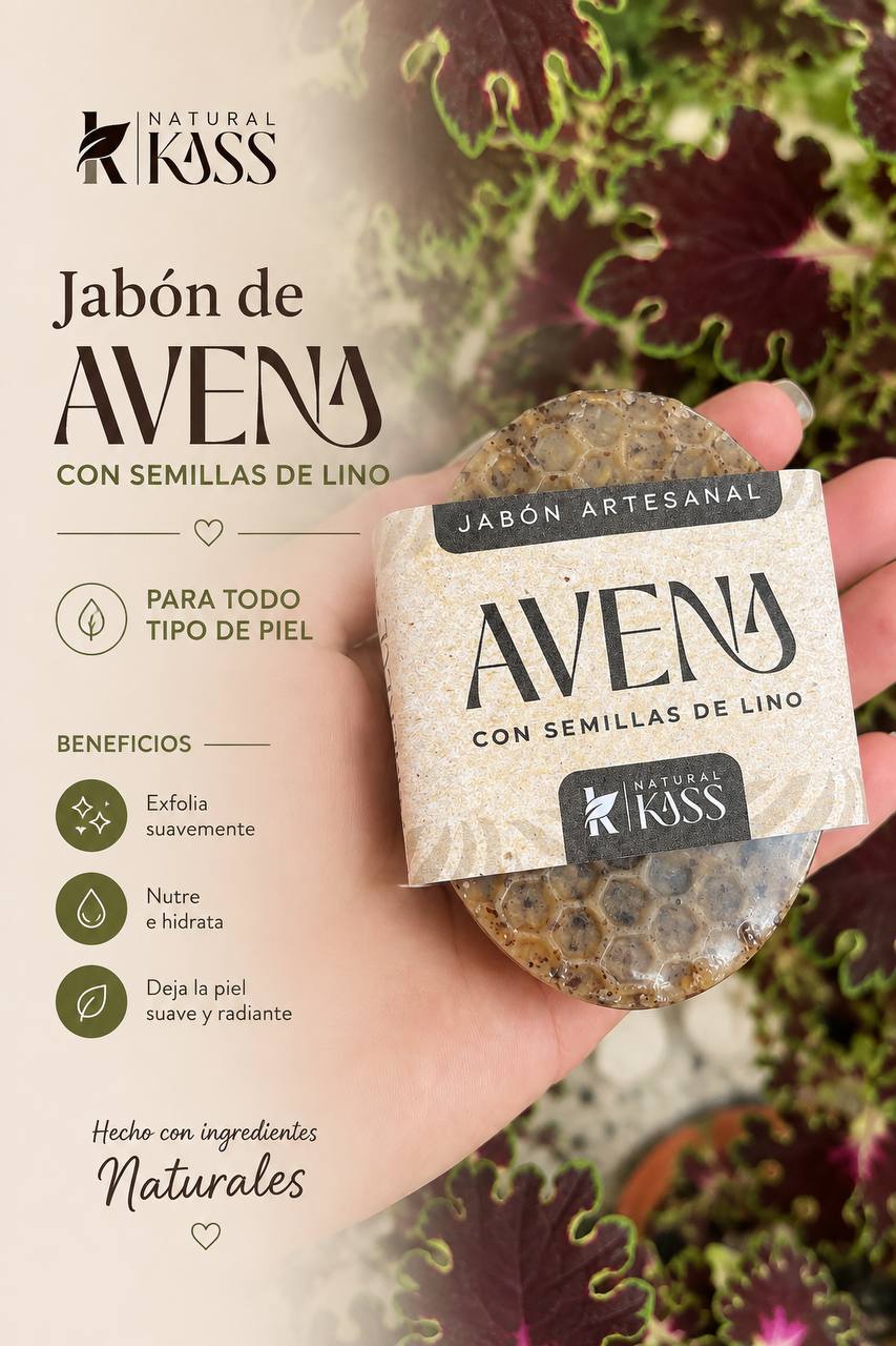 Jabon de avena con semillas de lino