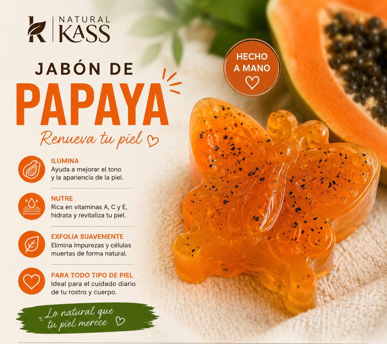 Jabon de papaya forma de mariposa_0