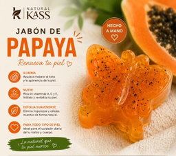 Jabon de papaya forma de mariposa