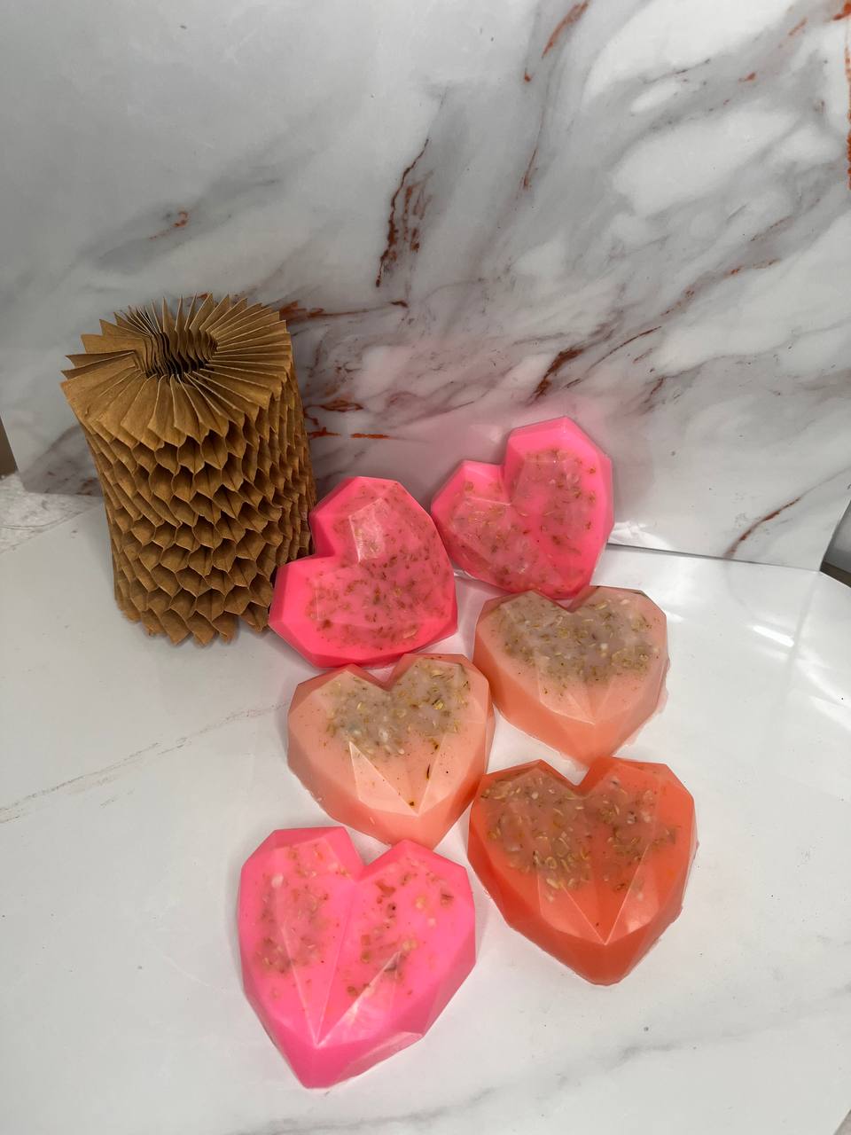 Jabon de glicerina forma corazon
