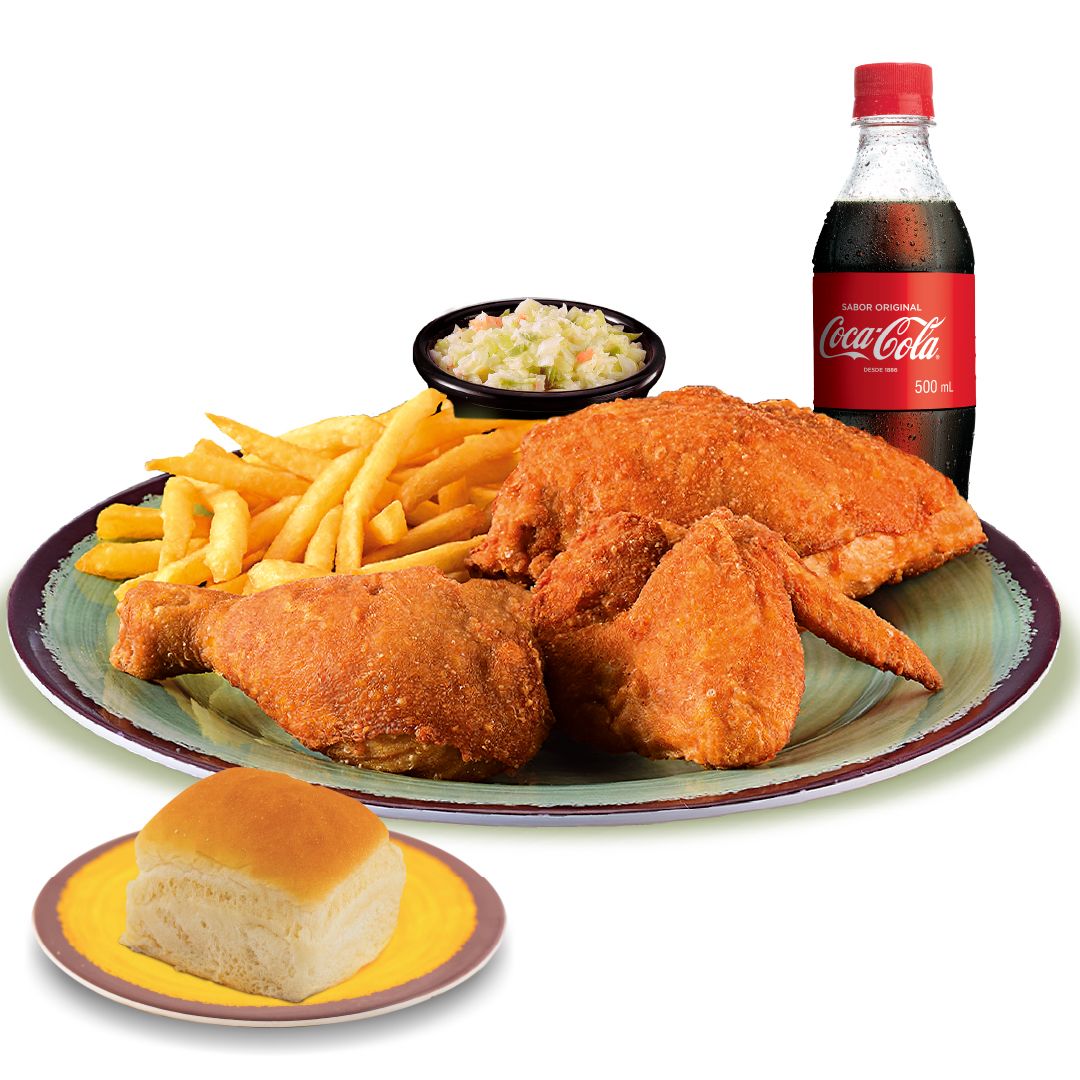 3 piezas de Pollo frito con 2 guarniciones _0