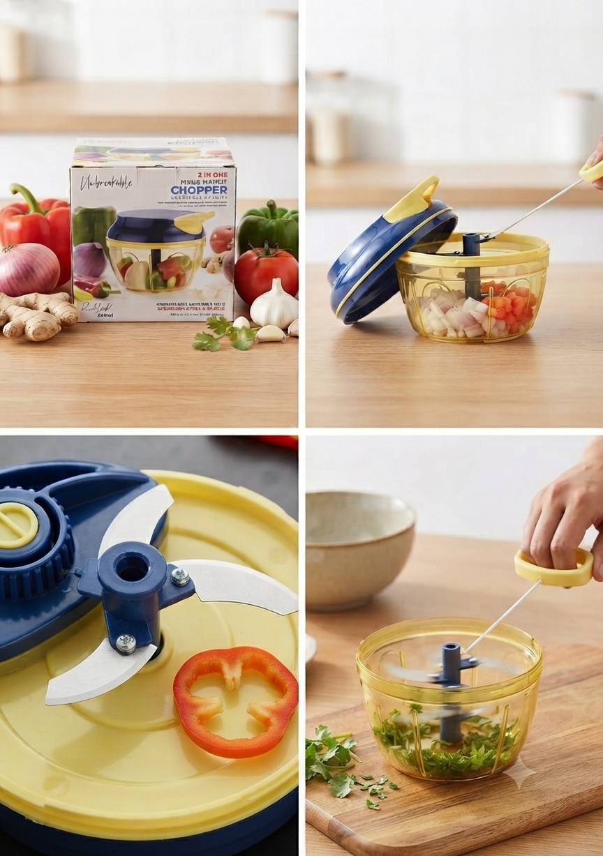 2 in one Megha Handy Chopper Vegetable and Fruits (550ml)_3