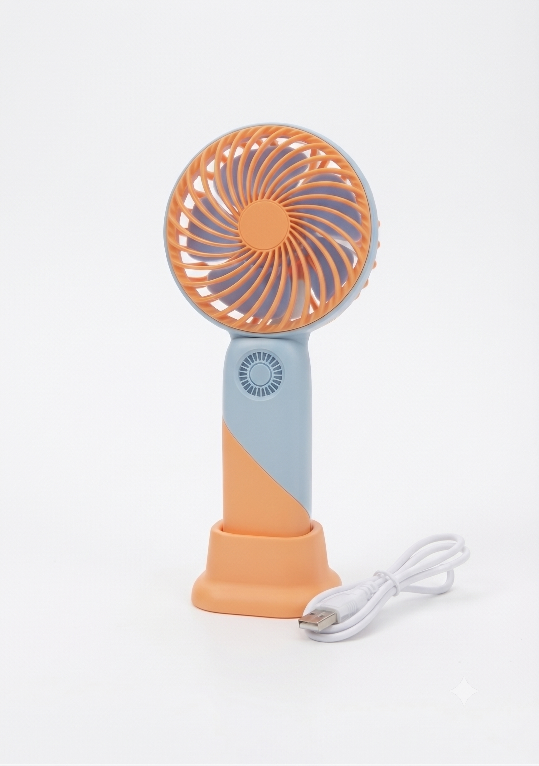 Portable Handheld Mini Fan (or USB Rechargeable Desktop Cooling Fan with Base/Phone Holder)._0