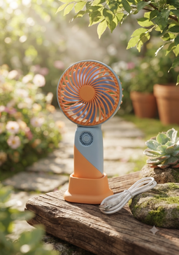 Portable Handheld Mini Fan (or USB Rechargeable Desktop Cooling Fan with Base/Phone Holder).