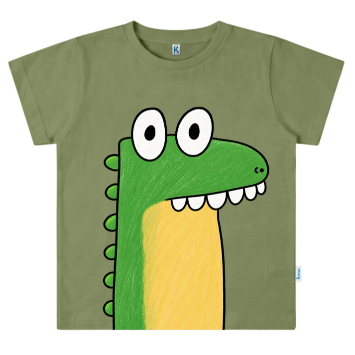 KAOS ATASAN PENDEK SERIES FACE CUTE 09 GREEN CRODIN