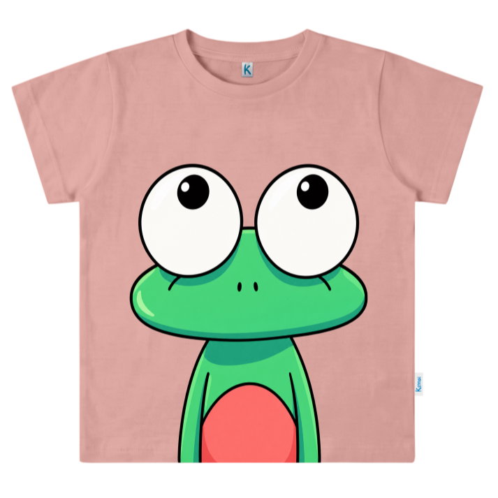 KAOS ATASAN PENDEK SERIES FACE CUTE 09 LOOKING UP FROG