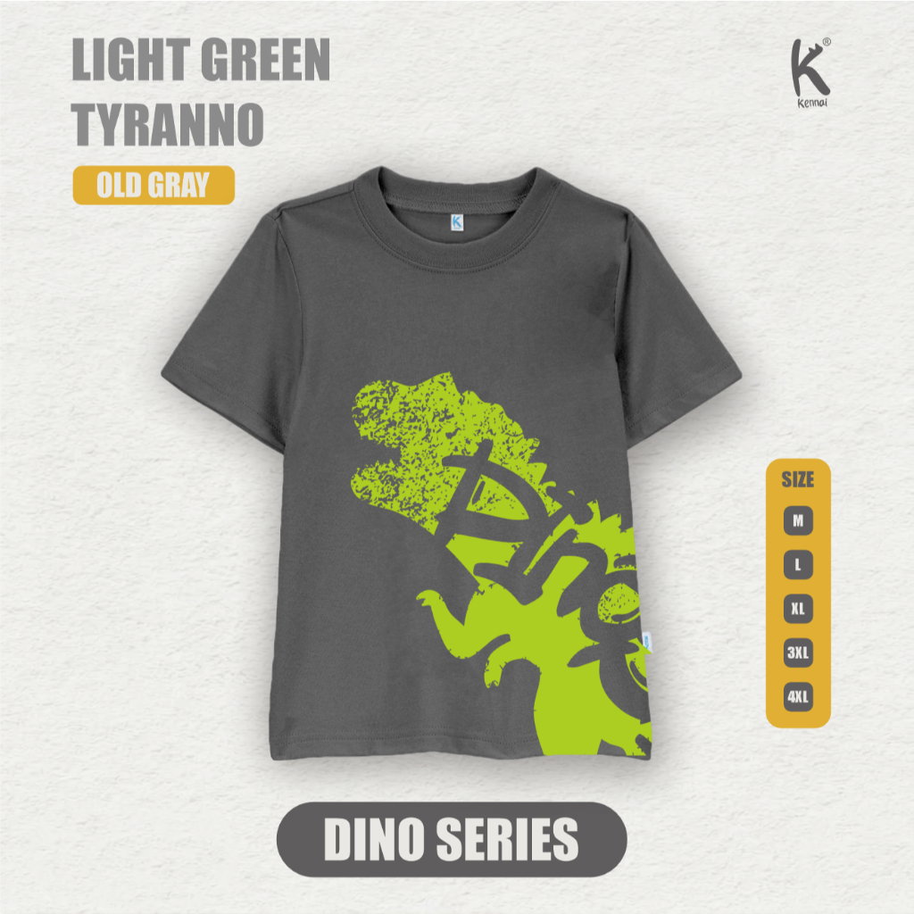 KAOS ATASAN DINO REX LIGHT GREEN TYRANO