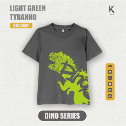 KAOS ATASAN DINO REX LIGHT GREEN TYRANO