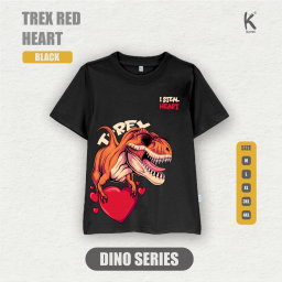 KAOS ATASAN DINO REX RED HEART