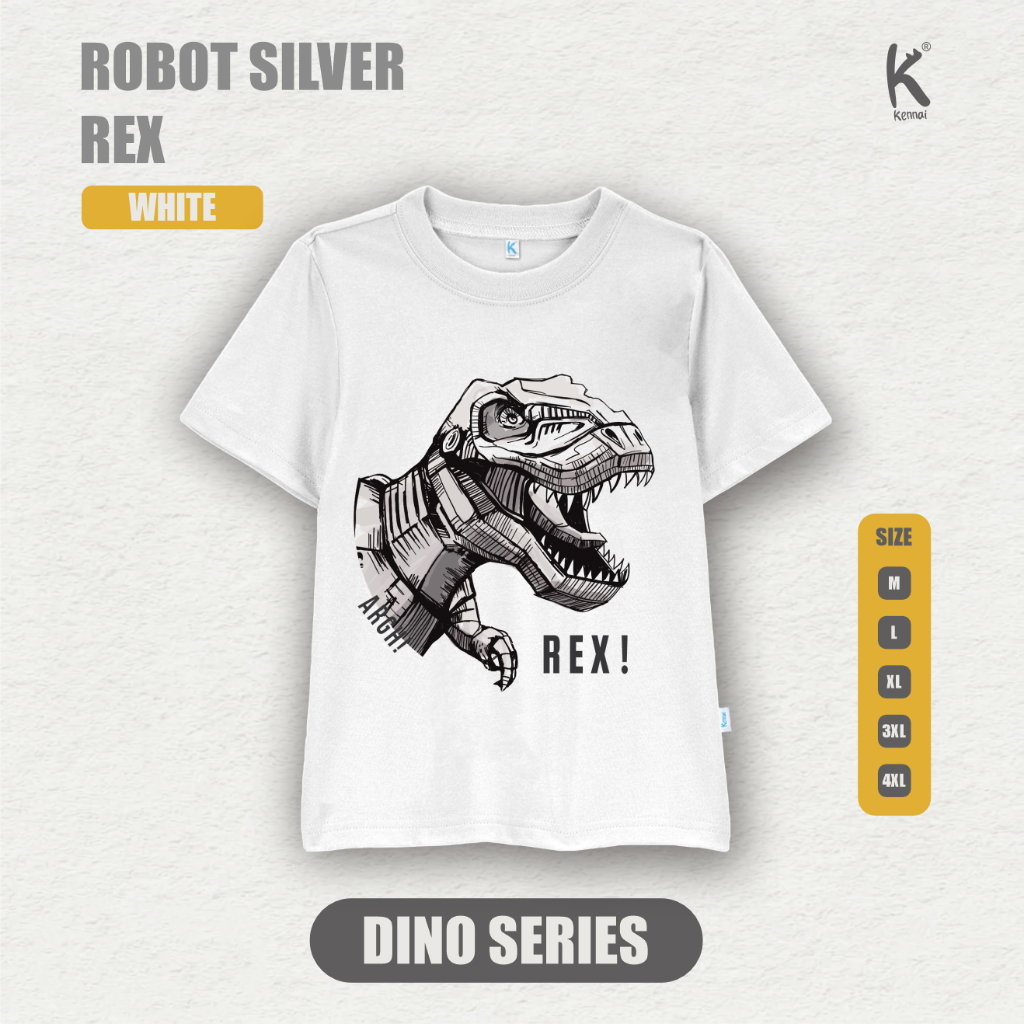 KAOS ATASAN DINO REX ROBOT SILVER REX_0