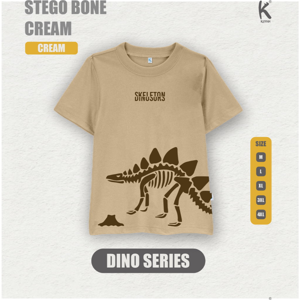 KAOS ATASAN DINO REX STEGO BONE CREAM_0
