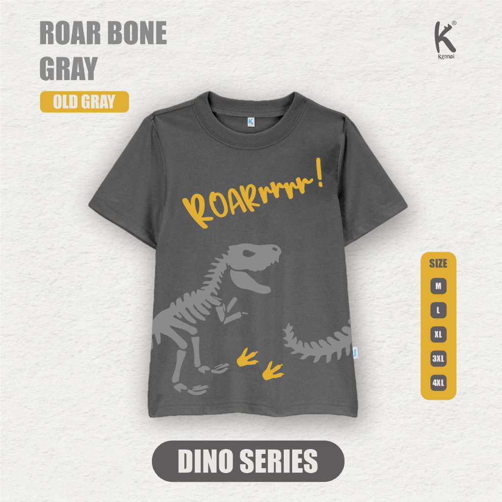 KAOS ATASAN DINO REX ROAR BONE GREY_0