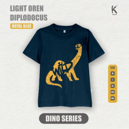 KAOS ATASAN DINO REX LIGHT OREN DIPLODOCU