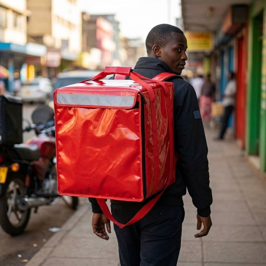 Large Pizza & Cake Delivery Bag Red_5