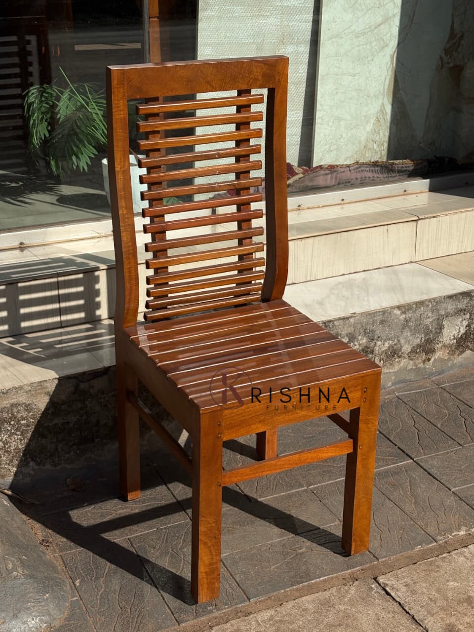 HIGH-BACK ALL-WOOD DINING CHAIR 