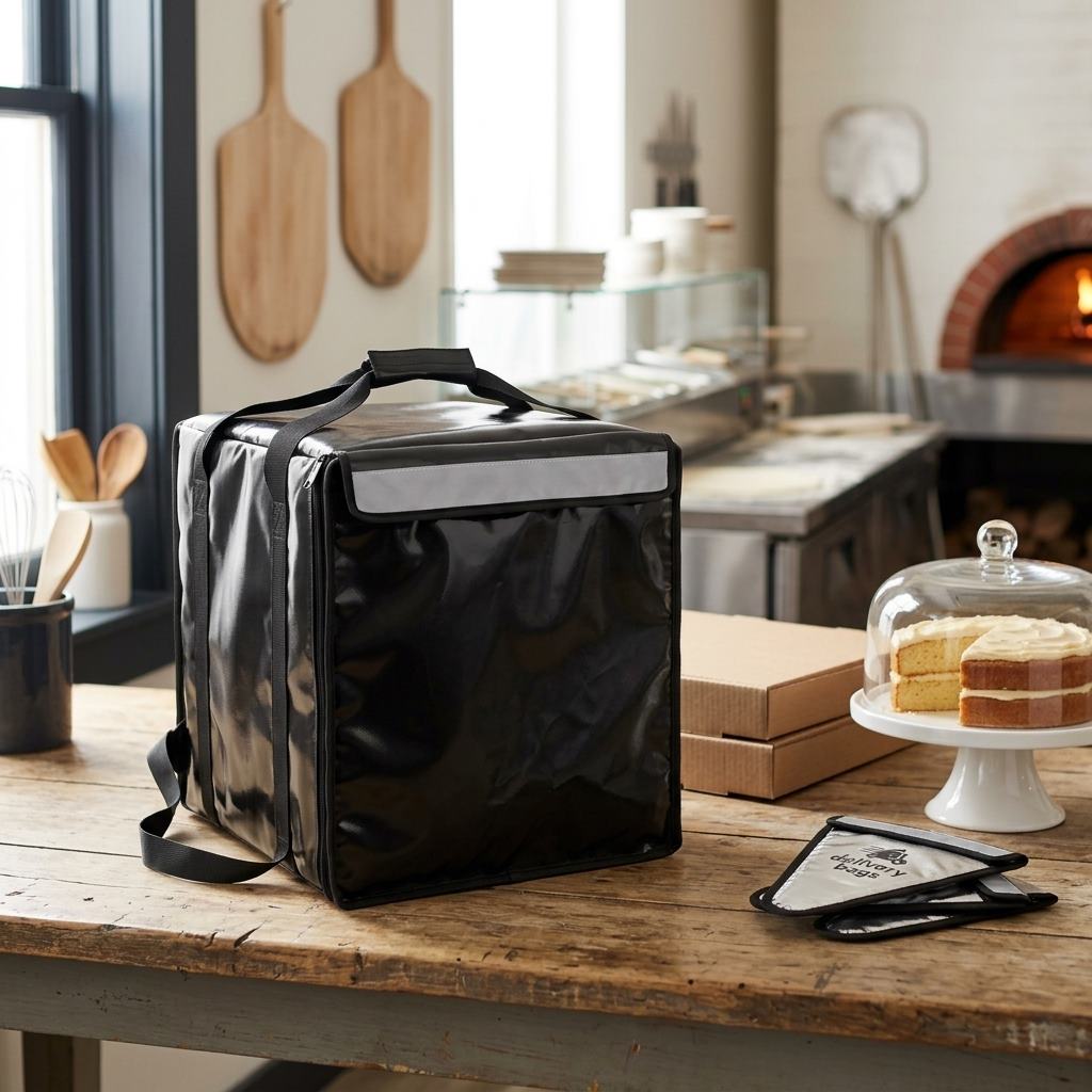 Large Pizza & Cake Delivery Bag Black_4