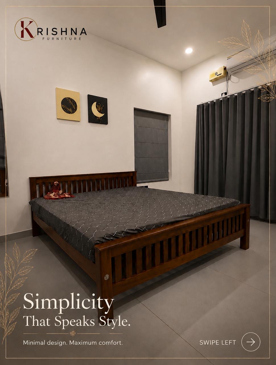 MINIMALIST SOLID WOOD BED (COT)_0