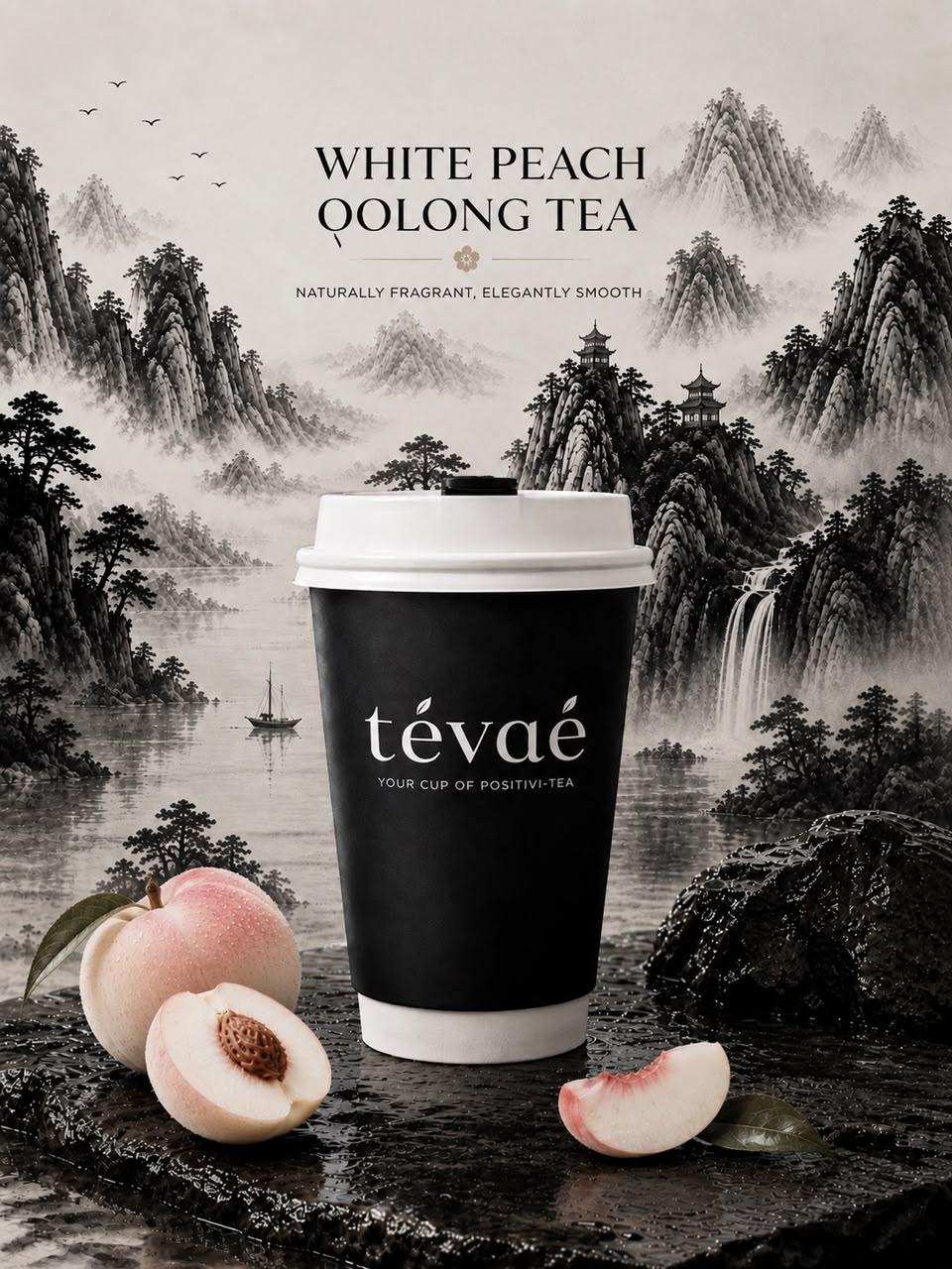 White peach oolong milk tea