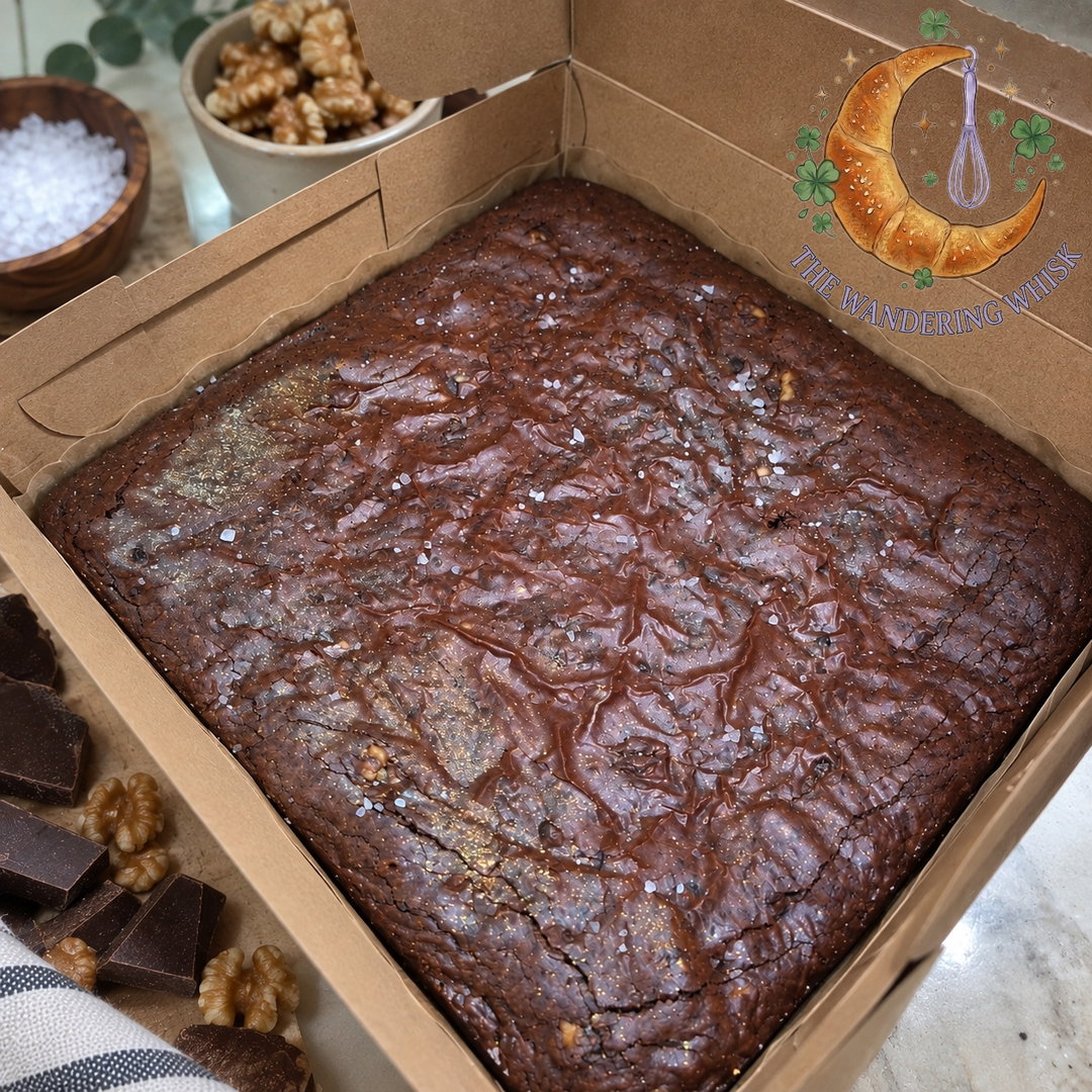 Sea Salt Walnut Dark Choc Brownie 8x8"