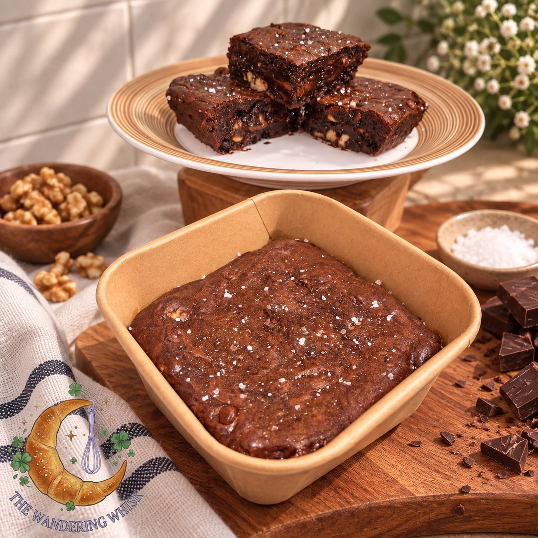 Sea Salt Walnut Dark Choc Brownie 4x4"