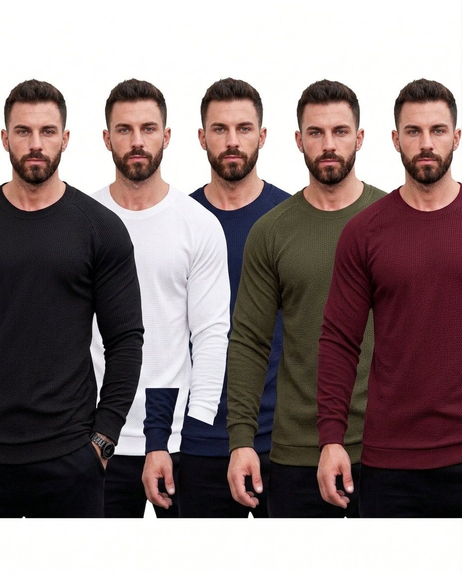 Men's Cotton Round- neck t shirts. Black, White , Brown, Yellow , Red color