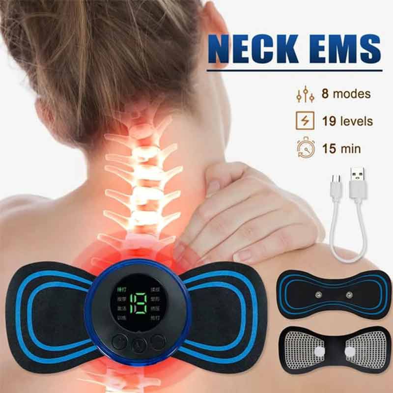 An Electrical Muscle Stimulation (EMS) neck massager