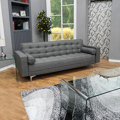3 Seater Grey Button Design 