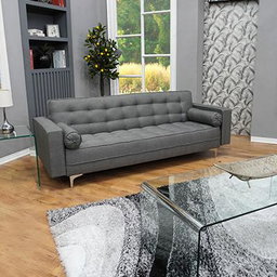 3 Seater Grey Button Design 