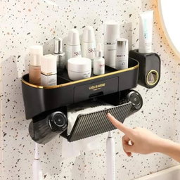 Multifunctional wall-mounted bathroom organiser  set