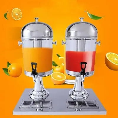 A double-tank commercial beverage dispenser