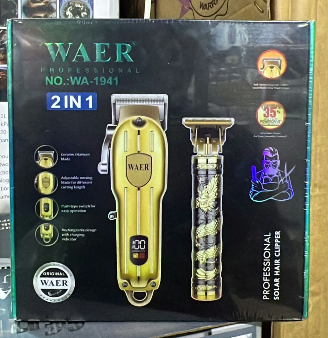 WAER Professional 2 IN 1 Solar Hair Clipper set (Model NO.: WA-1941)_0