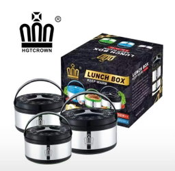 3-piece insulated lunch box set by the brand HGTCROWN 2.5L, 5L, 8L