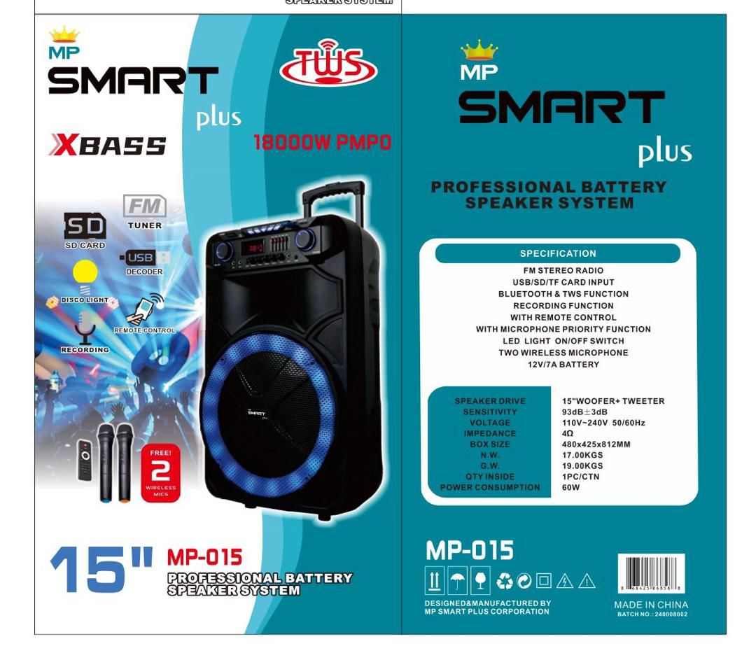 MP Smart Plus MP-015 Professional Battery Speaker System