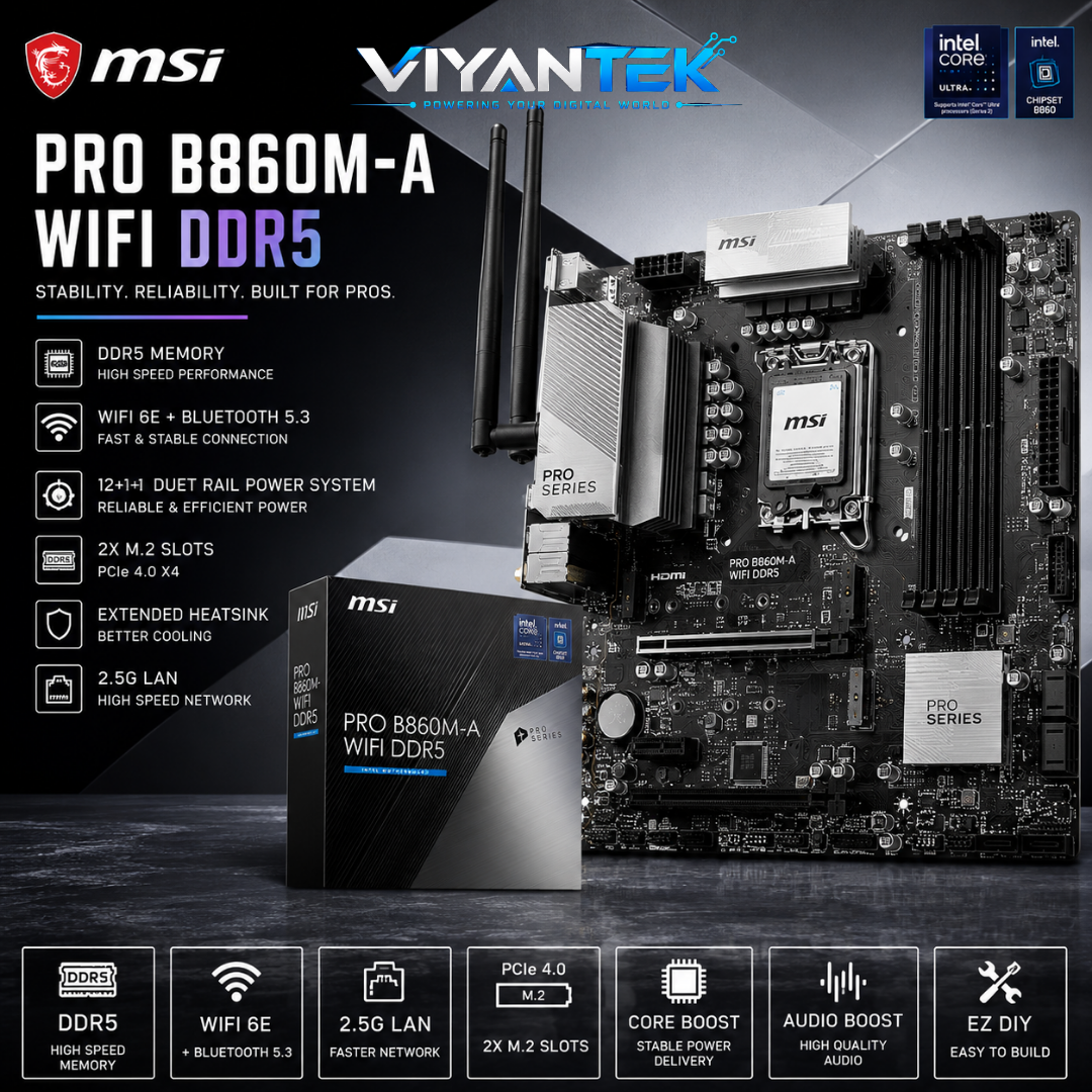MSI PRO B860M-A WIFI DDR5 MOTHERBOARD