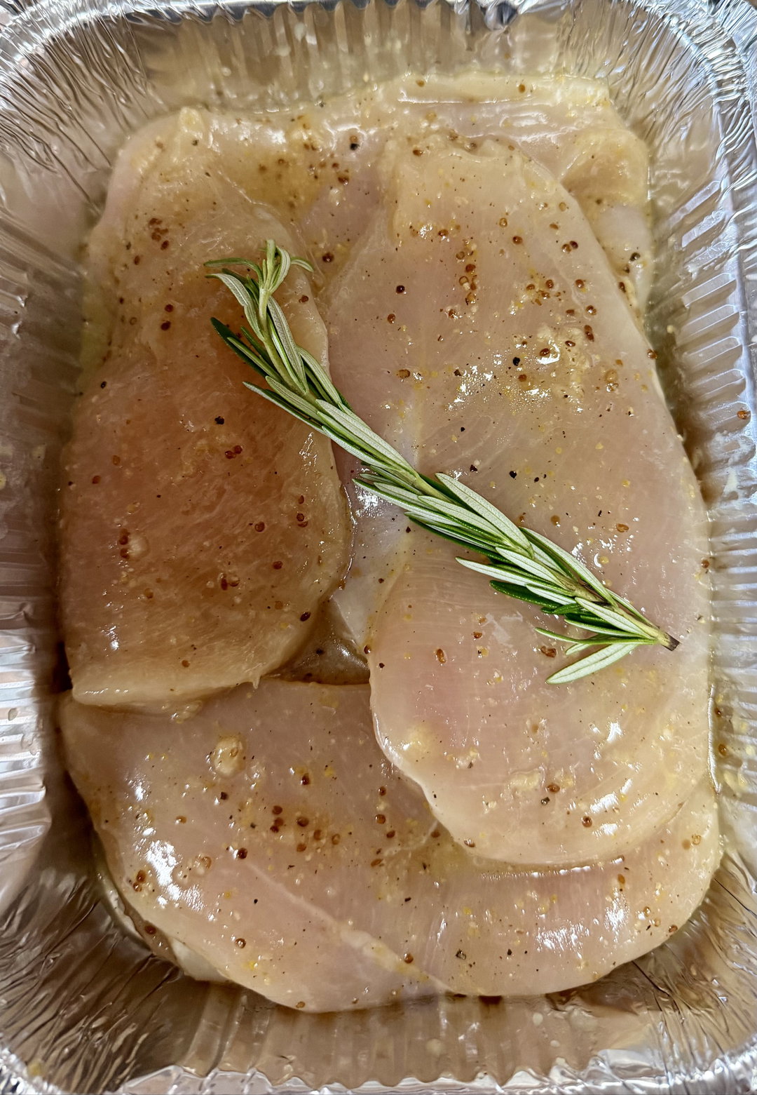 Breast chicken marinated with honey and mustard