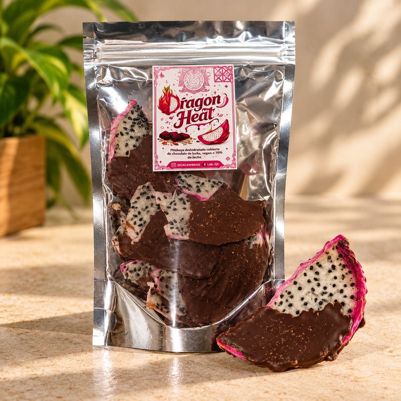 Pitahaya con chile y chocolate