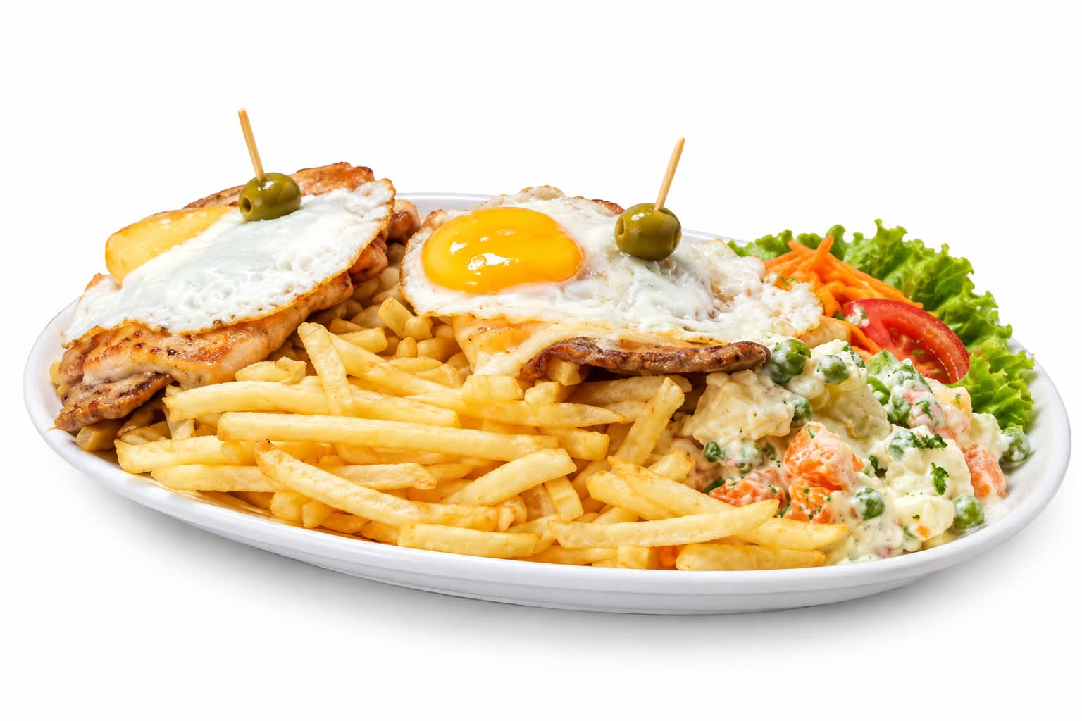 Civito al plato x2 con fritas, rusa y mixta