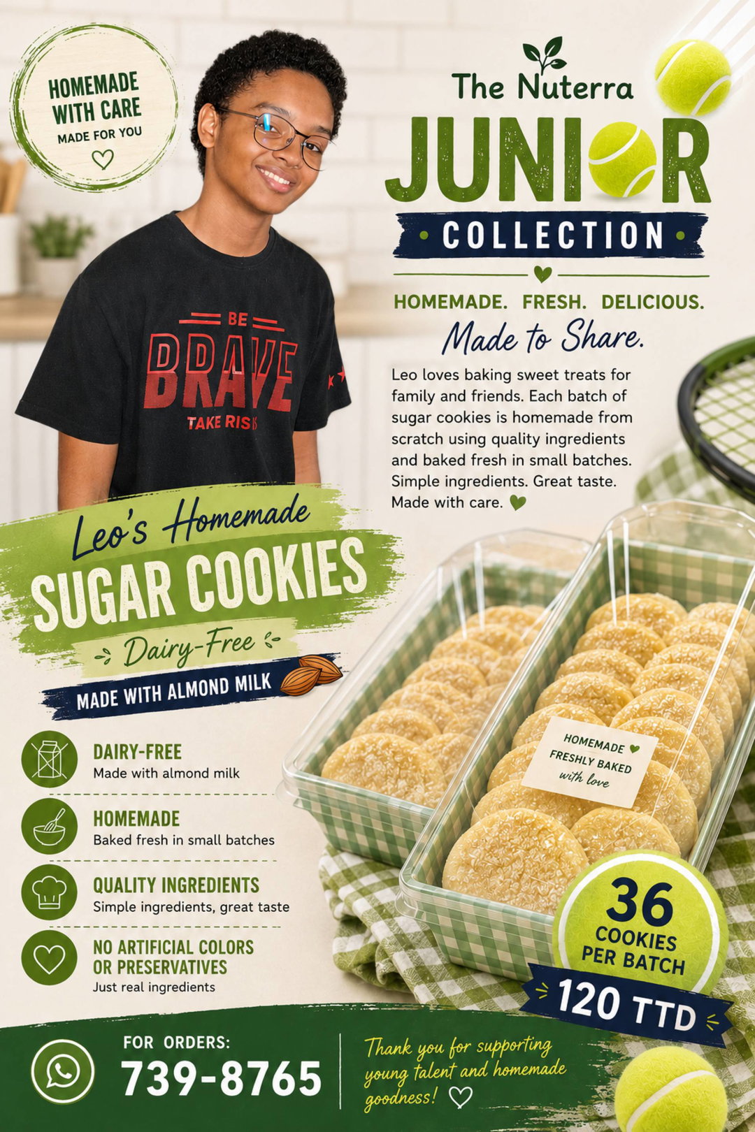 Dairy-free Sugar Cookies (36 bite sized cookies)