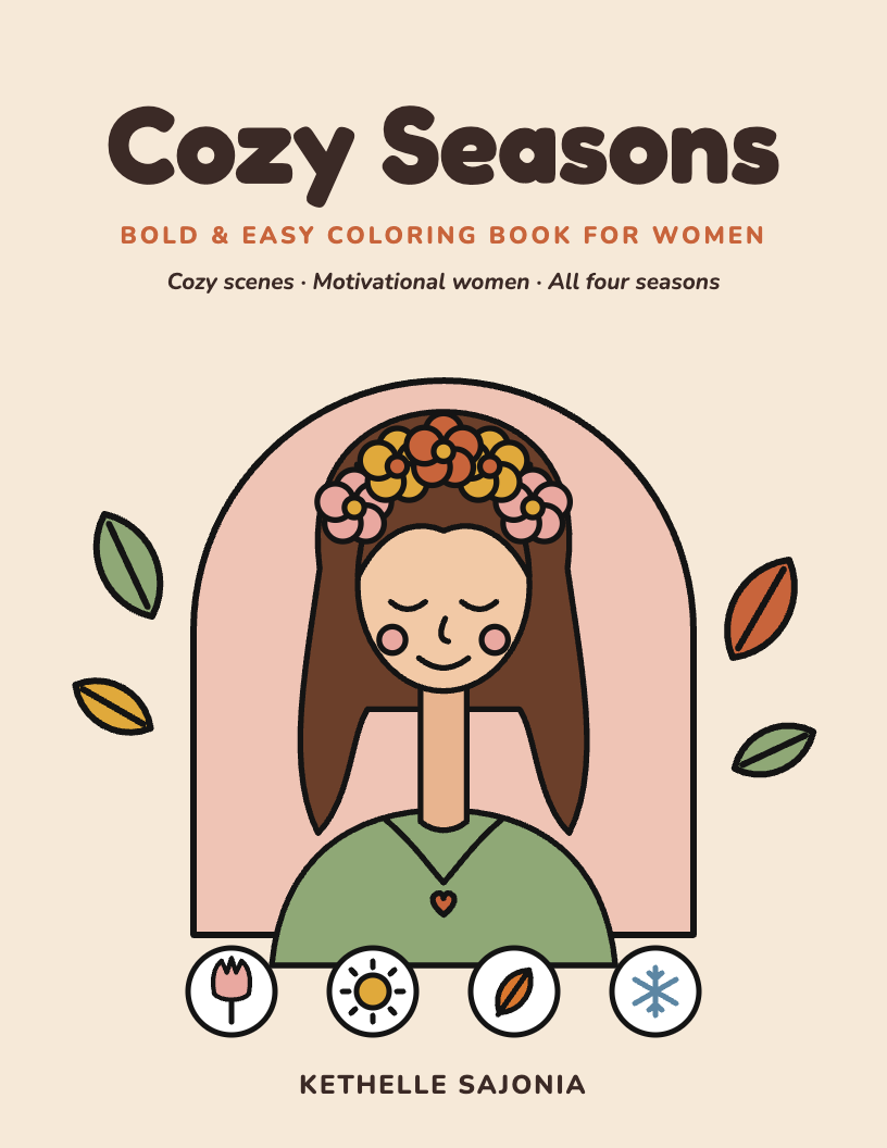 Cozy Seasons | Bold & Easy Coloring Book for Women