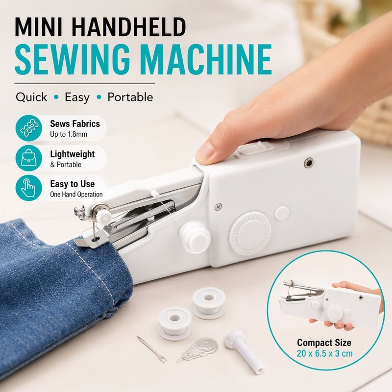 Handheld Sewing Machine Mini Portable Cordless Stitching Machine