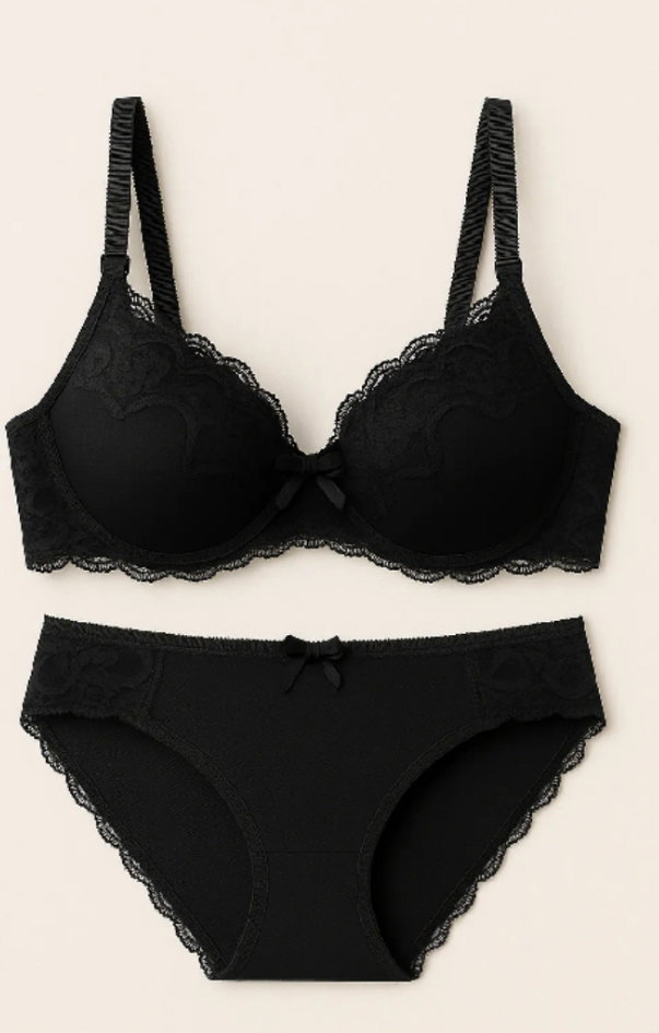 Women's Multicolor Comfort Fit Padded Bra & High-Waist Panty Set - Seamless Lingerie Available in Black, Red, Skin For Women_0