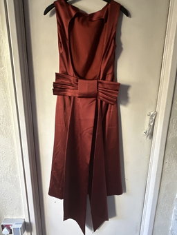 Karen Millen Italian Satin Tailored Bow Detail Maxi Dress