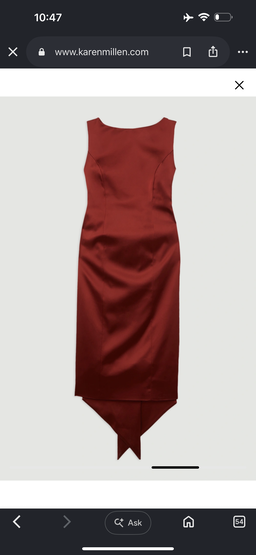Karen Millen Italian Satin Tailored Bow Detail Maxi Dress