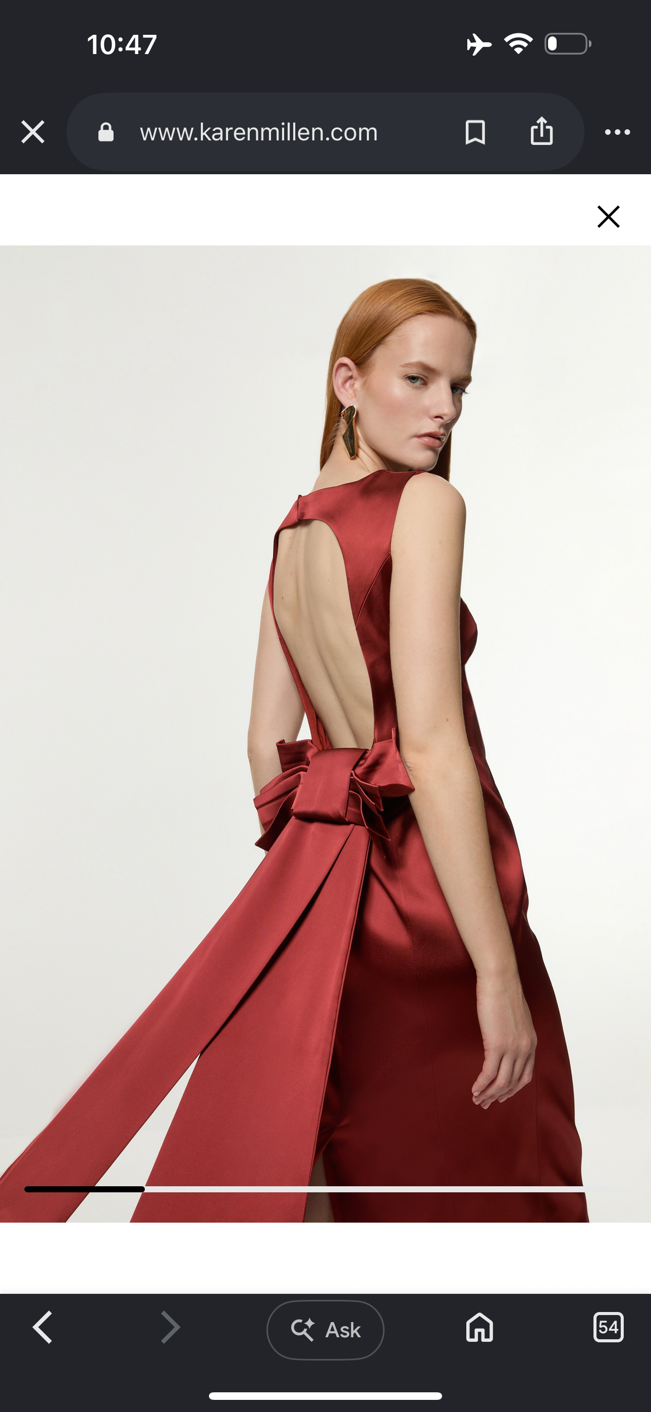 Karen Millen Italian Satin Tailored Bow Detail Maxi Dress_4