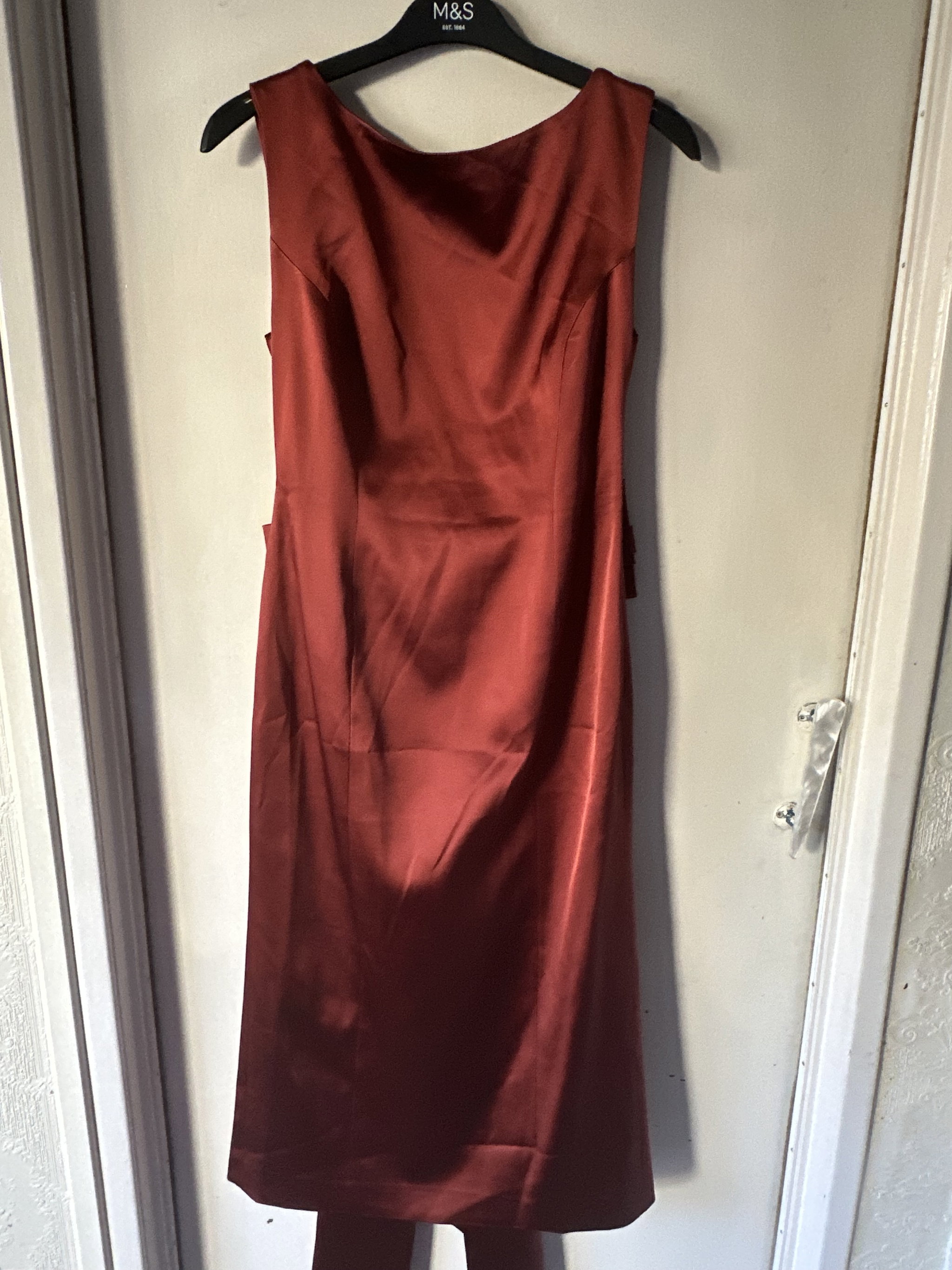 Karen Millen Italian Satin Tailored Bow Detail Maxi Dress_6