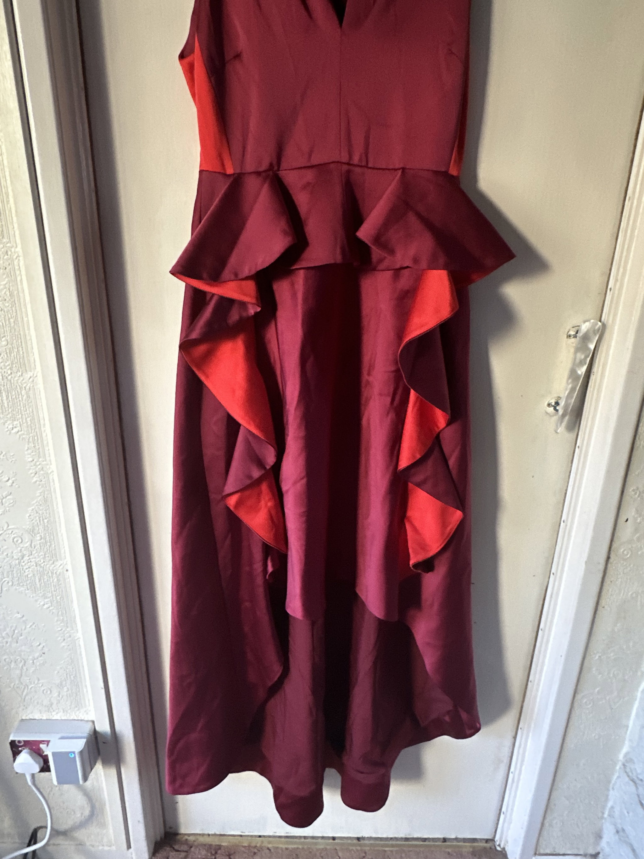 Karen Millen Tailored Colour Block Ruffled Midaxi Dress_6
