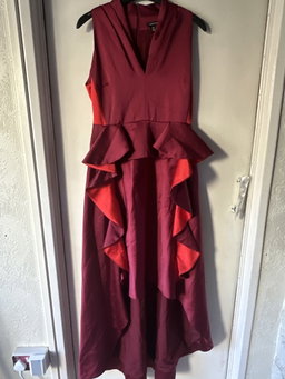 Karen Millen Tailored Colour Block Ruffled Midaxi Dress