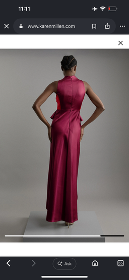 Karen Millen Tailored Colour Block Ruffled Midaxi Dress