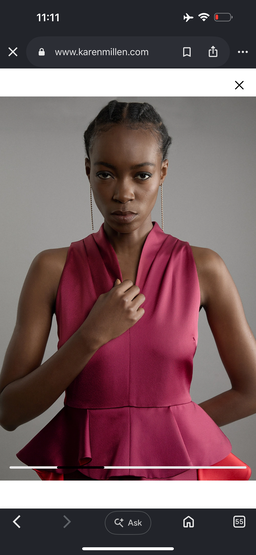 Karen Millen Tailored Colour Block Ruffled Midaxi Dress
