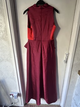 Karen Millen Tailored Colour Block Ruffled Midaxi Dress
